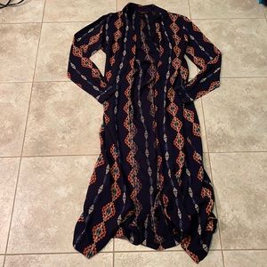 Ladies Rock&Roll navy blue Aztec duster- small